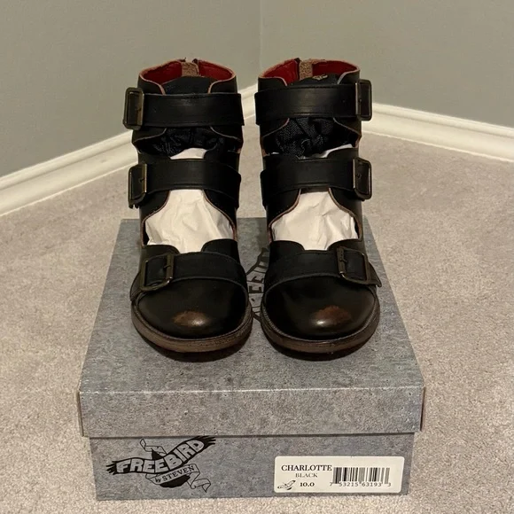 NIB Freebird Charlotte Boots Black Size 10 - Picture 8 of 10